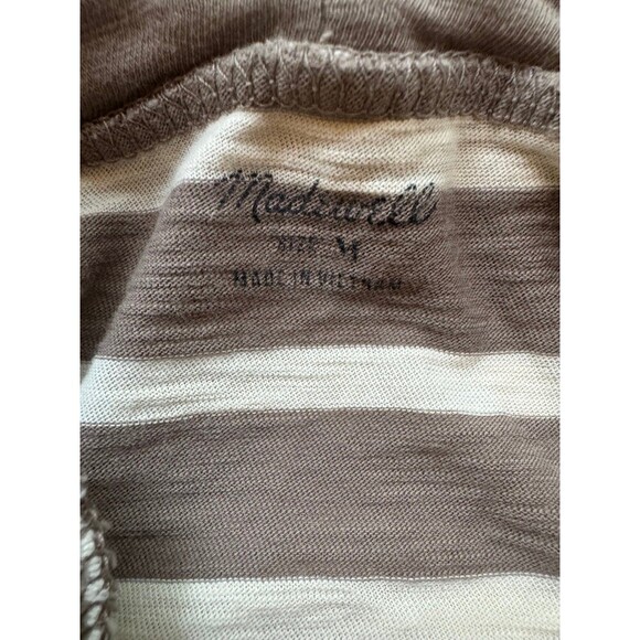 Madewell mock style neckline long sleeve striped shirt size medium - Picture 6 of 7